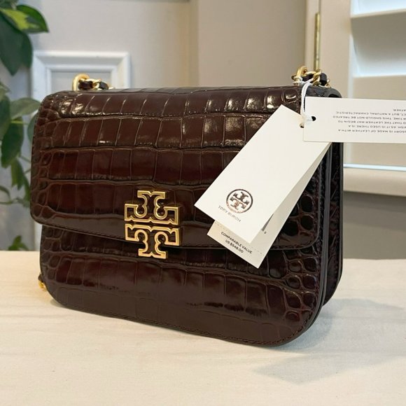 🔥NeW! Tory Burch Britten Embossed Small Adjustable Shoulder Bag - Picture 3 of 15